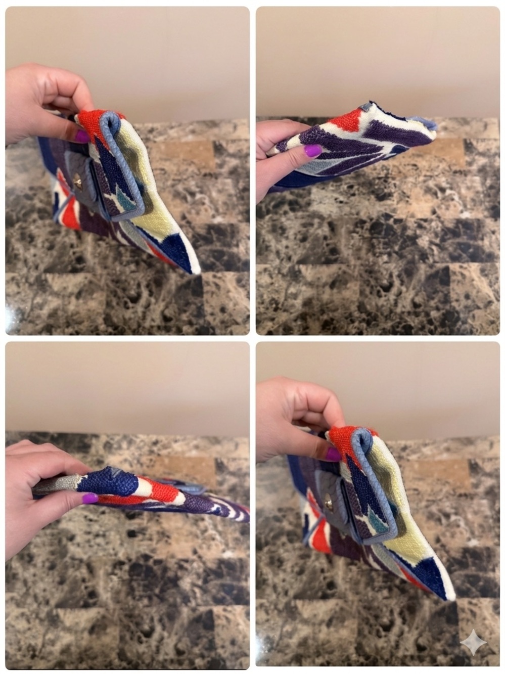Henri Bendel Geometric Print Clutch RARE - Picture 13 of 16
